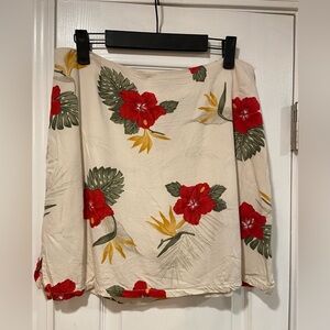 Jamaica Bay Cream Pink Tropical Floral Print Skort Size Zip Flowy Beachy Size 8